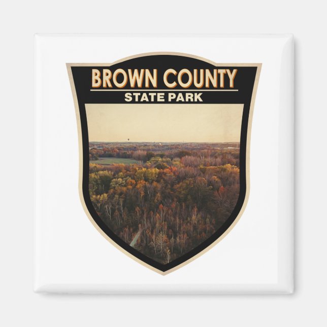 Brown Landkreis Staat Park Indiana Abzeichen Magnet (Vorne)