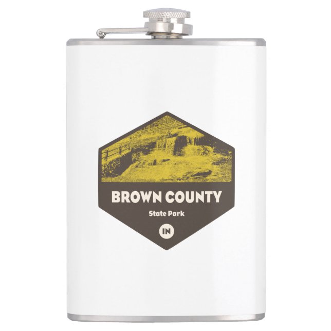 Brown Landkreis Staat Park Indiana Flachmann (Vorderseite)