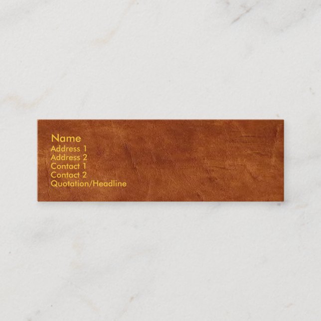 Brown Leather Business Card Mini Visitenkarte (Vorderseite)