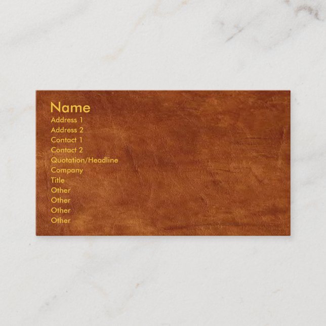 Brown Leather Business Card Visitenkarte (Vorderseite)