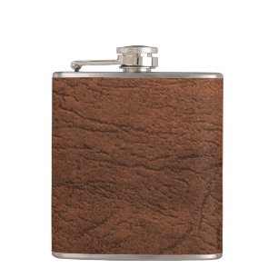 Brown Leather Look Flachmann