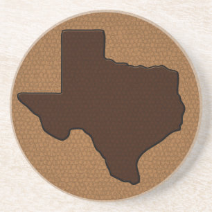 Brown Leather Look Texas Sandstein Untersetzer
