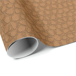 Brown Leather Look Wrapping Paper Geschenkpapier