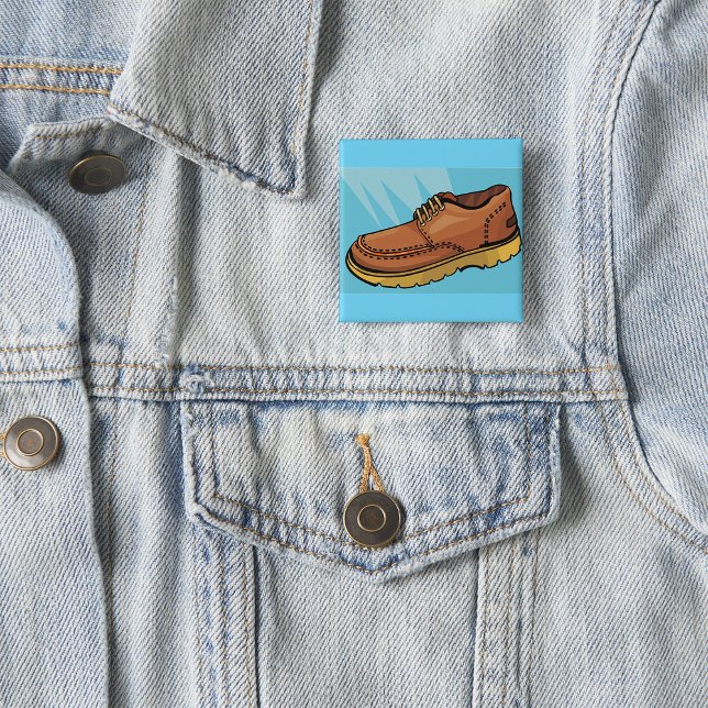 Brown Leather Shoe Retro Work Boot Button (Von Creator hochgeladen)