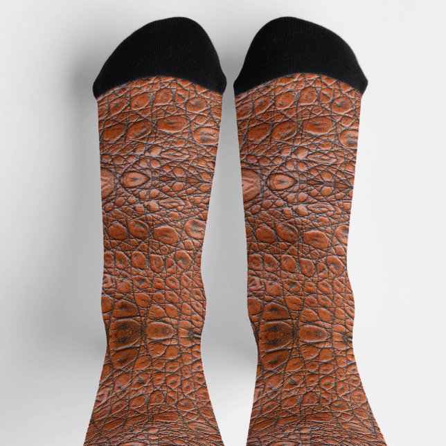 BROWN LEATHER STYLE SOCKEN (Oben)