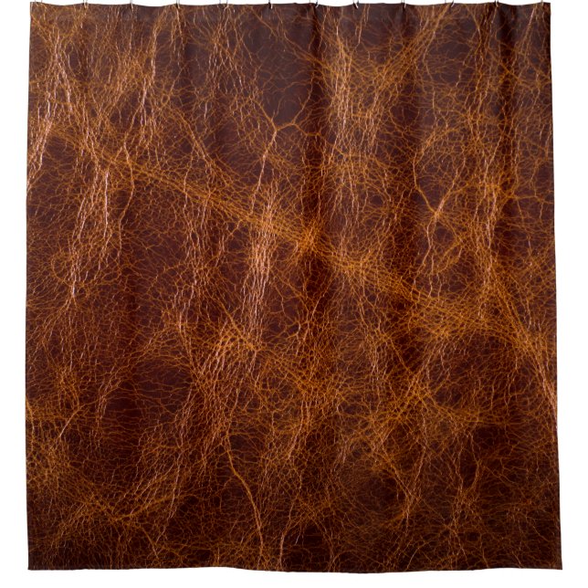 Brown leather textureabstract,art,artificial,backg duschvorhang (Vorderseite)