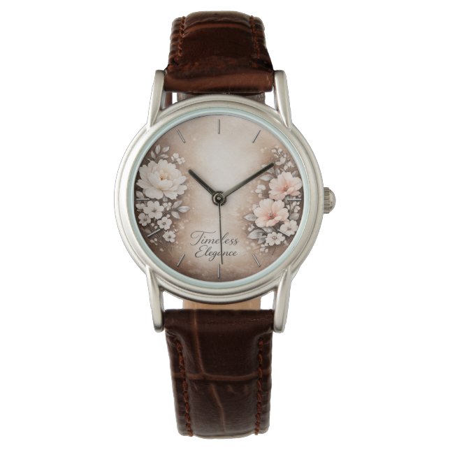 Brown leather "Timeless Elegance" watch with a cla Armbanduhr (Vorderseite)