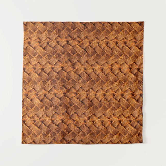Brown leather woven backgroundleather,brown,backgr wandteppich (Vorderseite)
