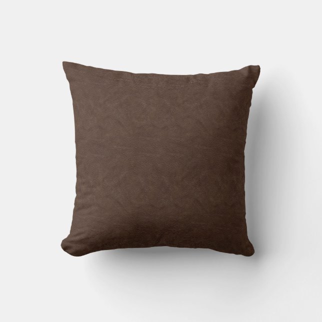 Brown-Leder-Blick Kissen (Vorderseite)