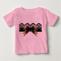 Brown Leopard Bow & Black Lace Pink Tutu