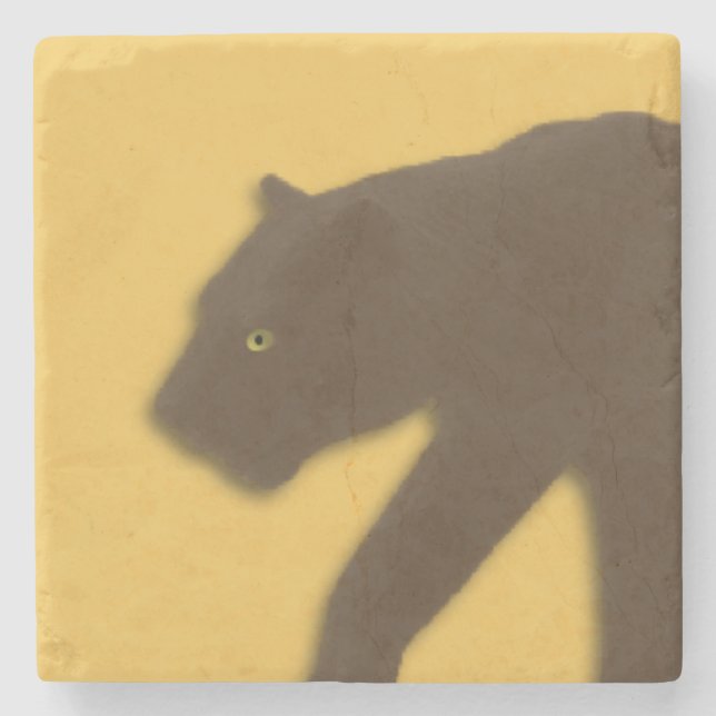 Brown-Leopard-Gold Steinuntersetzer (Vorderseite)