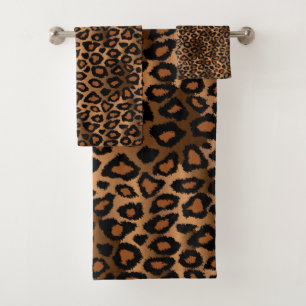 Brown Leopard Muster Badhandtuch Set