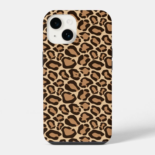 Brown Leopard Print iPhone Hülle (Rückseite)