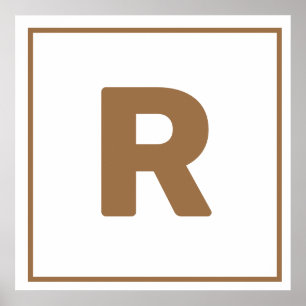Brown letter R Poster