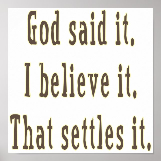 Brown Letters God sagte es Poster (Vorne)