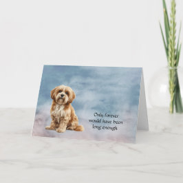 Brown Lhasa Apso Beileid Condolence Card Feiertagskarte