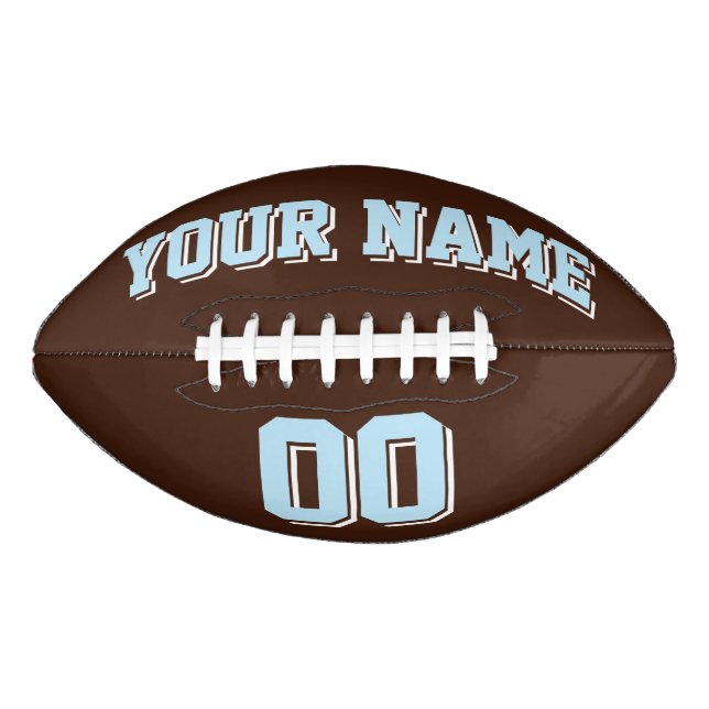 BROWN LIGHT BLUE AND WHITE Custom Football (Vorderseite)
