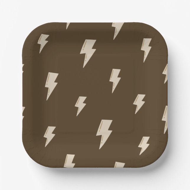 Brown Lightning Paper Plates - 9in Pappteller (Vorderseite)