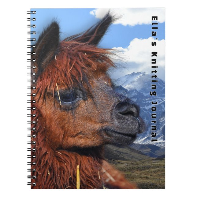 Brown Llama Andes Mountains Personalized Notizblock (Vorderseite)