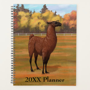 Brown Llama im Herbstweide Planer