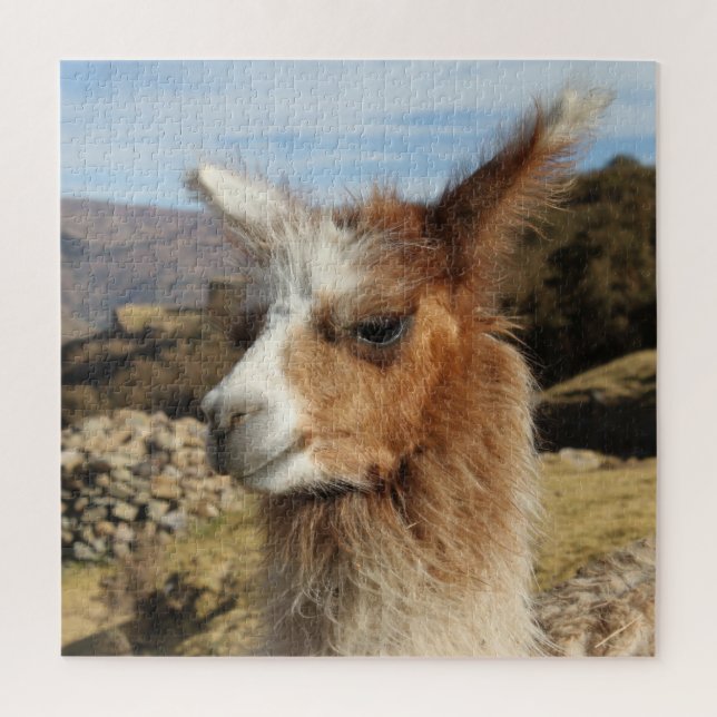 Brown Llama Nah up Face Profile - Cusco Peru Puzzle (Vertikal)