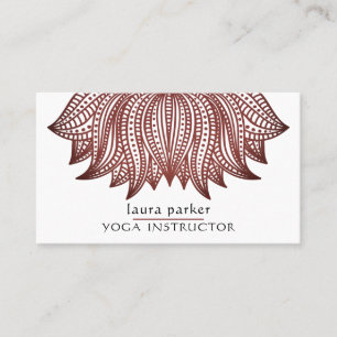 Brown Lotus Mandala Yoga Trainer Meditation Visitenkarte