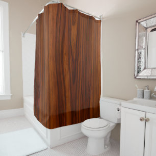Brown Mahogany Holztextur Duschvorhang