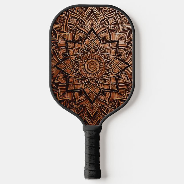 Brown Mandala Pickleball Paddles (Vorderseite)