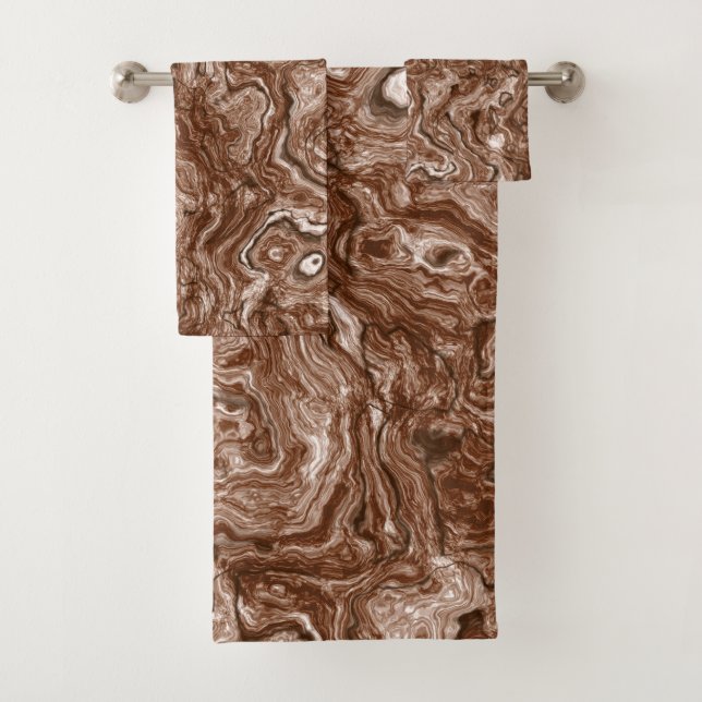 Brown Marble abstrakt Badhandtuch Set (Insitu)