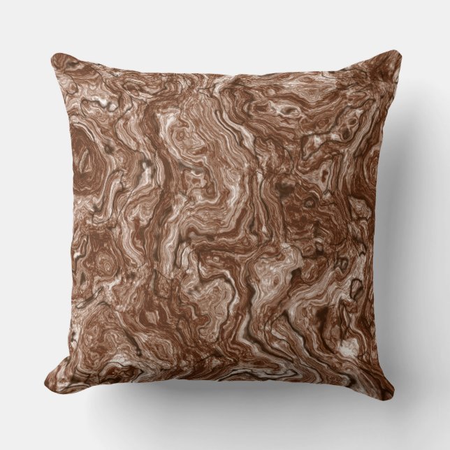 Brown Marble abstrakt Kissen (Vorderseite)