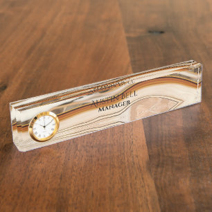 Brown Marble Personalisiert Namensplakette