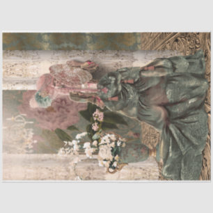 Brown Mary Antoinette Verziert Portrait Lady Seidenpapier