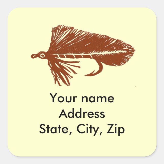 Brown Matuka rationer, Fliegenfischen, Fliegenbind Quadratischer Aufkleber (Vorderseite)