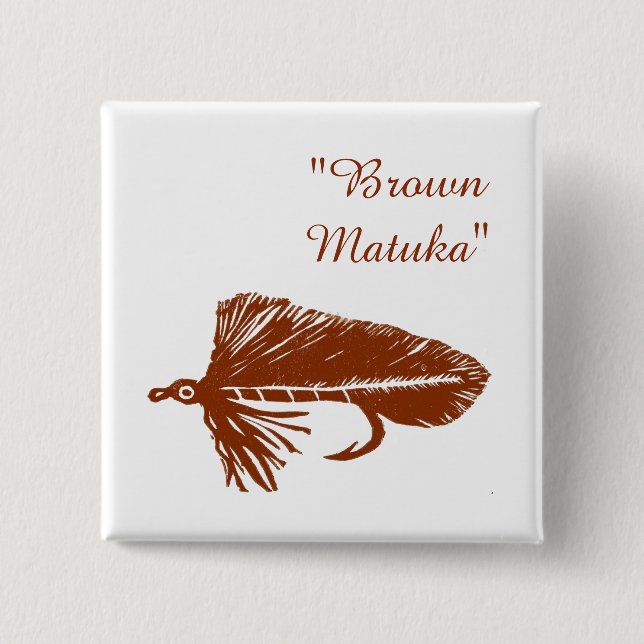 Brown Matuka Streamer für Fliegenfischen, Fliegenb Button (Vorderseite)