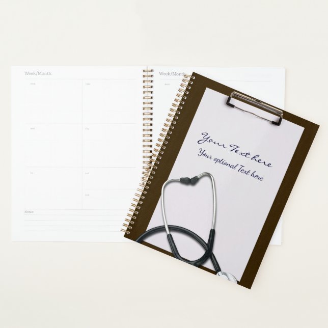 Brown Medipboard with Stethoscope Planer (Anzeige)