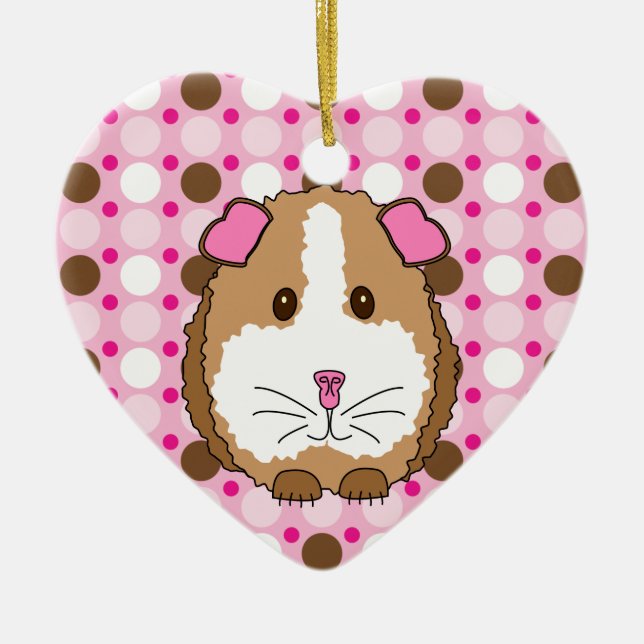 Brown-Meerschweinchen Keramik Ornament (Vorne)