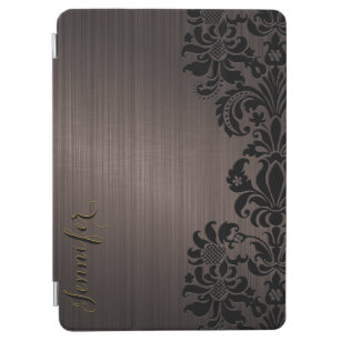 Brown Metallic gebürstetes Aluminium & florale Dam iPad Air Hülle