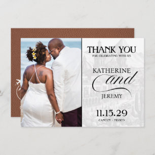 Brown Mexico Passport Dankeskarte