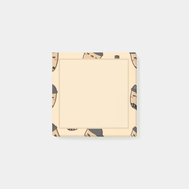 Brown Milk Tee Bubble Tee Boba Niedlich Sticky Not Post-it Klebezettel (Vorderseite)