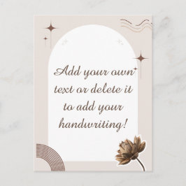Brown Minimalistisch Boho Notes Anpassbare Postkar Postkarte