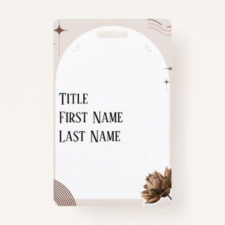 Brown Minimalistisch Boho Notes benutzerdefinierba Ausweis