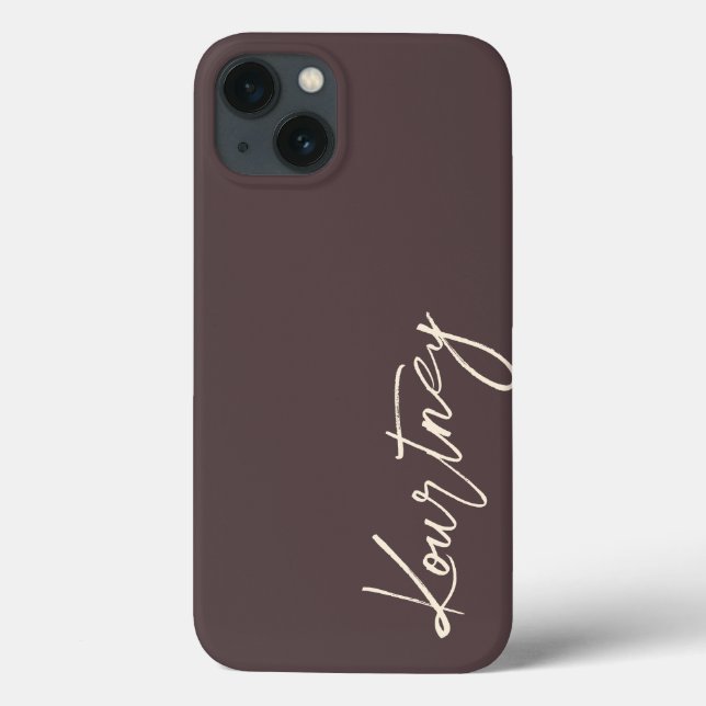 Brown Minimalistisch Script Name Personalisiert Case-Mate iPhone Hülle (Rückseite)