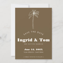 Brown Minimalistisch Tropics Save The Date
