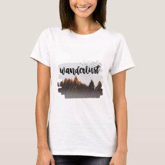 Brown Minimalistisch Wanderlust Mountain Forest T-Shirt