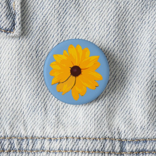 Brown Mit Augen Susan Yellow Blume Button (Von Creator hochgeladen)