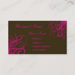 Brown mit vibrierendem rosa Wirbel Visitenkarte