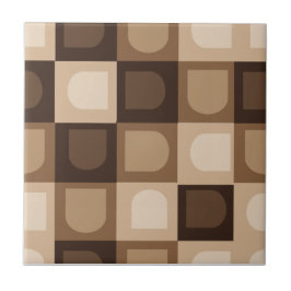 Brown Modern Boho Arch Geometric Aztec Muster Fliese