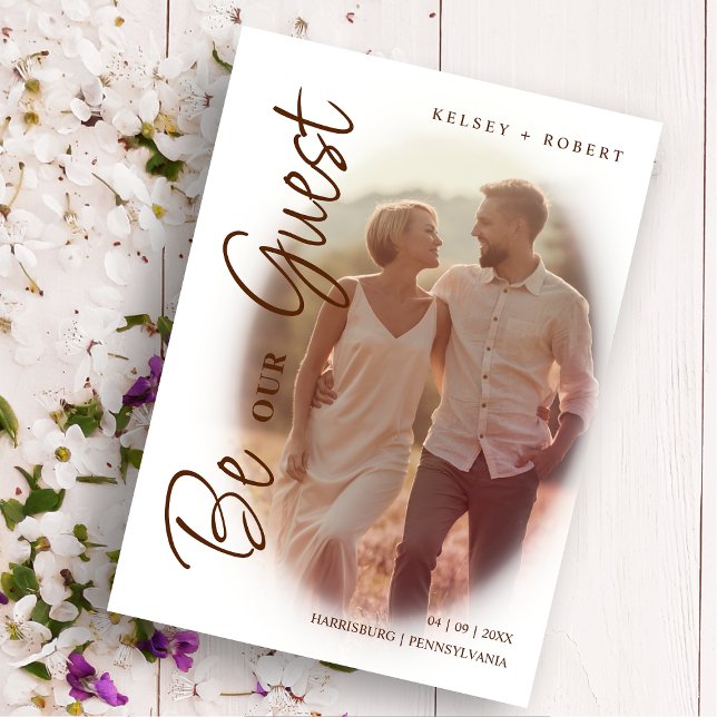 Brown Modern Romantic Overlay Gradient Script Save The Date (Von Creator hochgeladen)