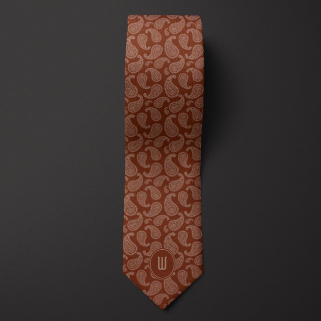 Brown Monochrome Monogram Paisley Krawatte (Von Creator hochgeladen)