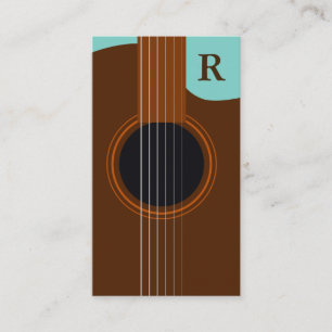 Brown Monogram Acoustic Gitarre Gitarrist Visitenkarte